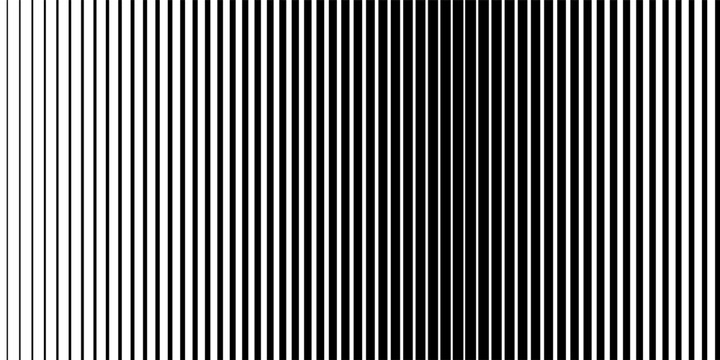 Thin line halftone gradient texture. Fading vertical stripe gradation background. Repeating wide pattern backdrop. Black parallel lines wallpaper for overlay, print, cover, banner, poster. Vector