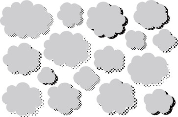 シンプルな雲形フレームのバリエーションセット
