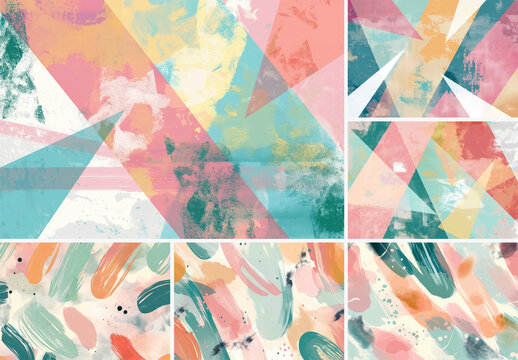 9 Abstract Shapes Pop Art Texture Collection