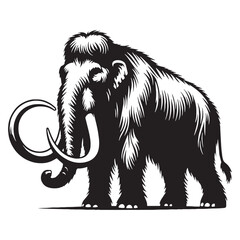 Legendary Ice Age Woolly Mammoth silhouette – Woolly Mammoth illustration – Minimalist Woolly Mammoth vector – Stone Age silhouette

