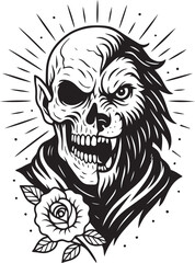 Tattoo Style Coloring Page for Adults –Printable Intricate Line Art for Relaxation, Stress Relief, and Mindful Coloring and Hobby Time