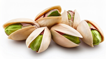 pistachios with shadow on white background