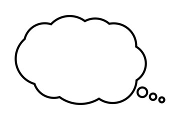 Speech Bubble, Cloud Shaped Blank Text Box, Communication Icon
