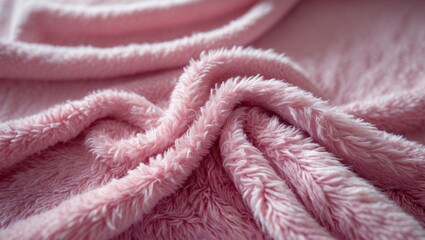 Pink textured blanket background with furry design and decorative elements