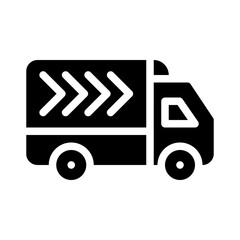 delivery truck glyph icon