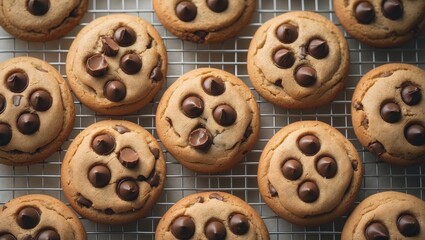 Fototapeta premium Delicious Homemade Chocolate Chip Cookies Fresh Out of the Oven