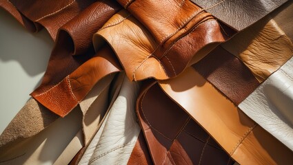 Multicolored leather patch fabric with textured background