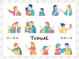 旅行を楽しむ人達