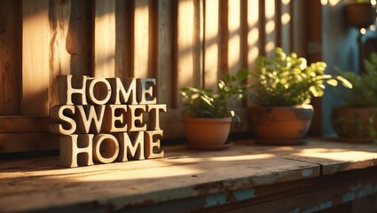 Plakat Rustic wooden house design featuring a sweet home theme in the kitchen area