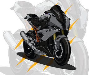 Motorcycle superbike drawing vector illustration