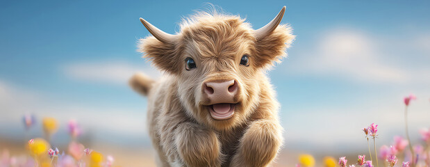 playful calf, AI generated