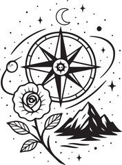 Tattoo Style Coloring Page for Adults –Printable Intricate Line Art for Relaxation, Stress Relief, and Mindful Coloring and Hobby Time