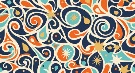 Retro Whirlwind: Colorful Abstract Pattern