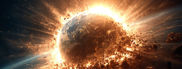 earth explosion, AI generated