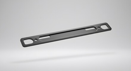 Sleek Black Metal Component: Precision Engineering and Industrial Design