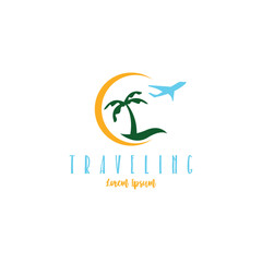 Traveling vacation logo design template