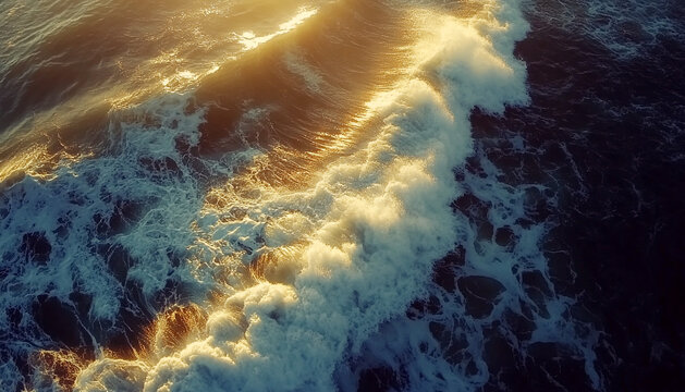 foamy waves rolling up in ocean
