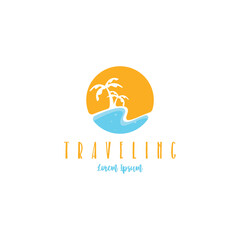 Traveling vacation logo design template