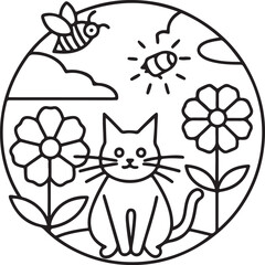 Adorable Cute Cat Coloring Pages - Playful Kittens & Kawaii Cat Designs for Kids & Adults, Printable PDF, Fun & Relaxing Feline Art Therapy