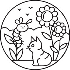 Adorable Cute Cat Coloring Pages - Playful Kittens & Kawaii Cat Designs for Kids & Adults, Printable PDF, Fun & Relaxing Feline Art Therapy