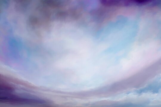 Dreamlike purple and blue sky canvas