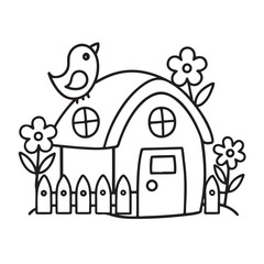 Naklejka premium Black & White Designs, Victor Illustration, Line Art, Little Garden Bold Easy Coloring Book, Little Garden Bold Easy Coloring Pages, Coloring Book, Coloring Pages, Printable Coloring Pages
