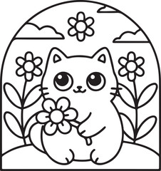 Adorable Cute Cat Coloring Pages - Playful Kittens & Kawaii Cat Designs for Kids & Adults, Printable PDF, Fun & Relaxing Feline Art Therapy
