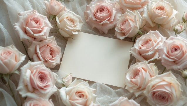 Flower-themed greeting card with space for personalized message on a floral background