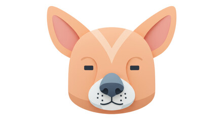 Isolated Cartoon Dog Head