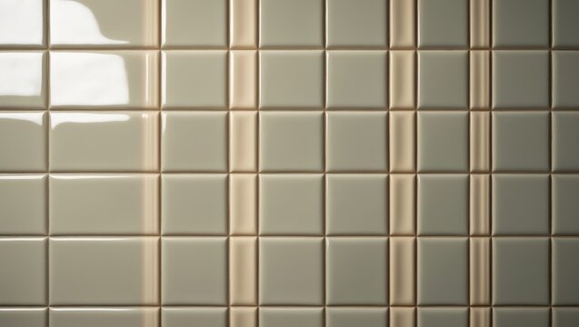 Close-up of glossy beige tiles background