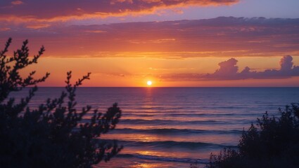 Vibrant Sunset and Sunrise Scene Featuring Warm Colours and Natural Landscape