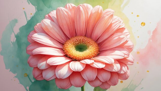 Beautiful flower watercolor art - Powered by Adobe