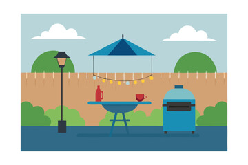 vector illustration of a set of images of the garden