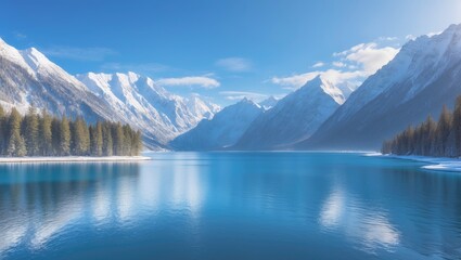 Lake Tahoe in Winter: A Drone Panorama of Emerald Bay, California with Stunning Colors