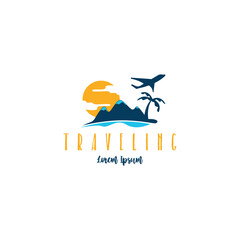 Fototapeta premium Traveling vacation logo design template