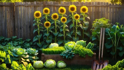 Fototapeta premium Homegrown organic food and gardening tips