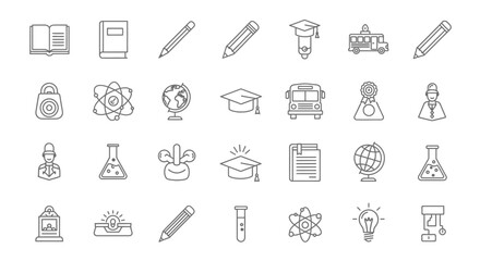 Education Icons Back to School Vector Graphics for Web and Print