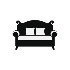 black sofa isolated on white