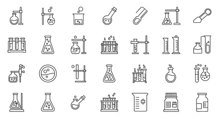 Chemistry Lab Equipment Icons A Comprehensive Collection of Scientific Instruments