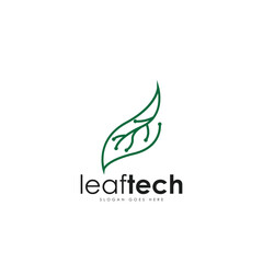 Leaf tech logo design template