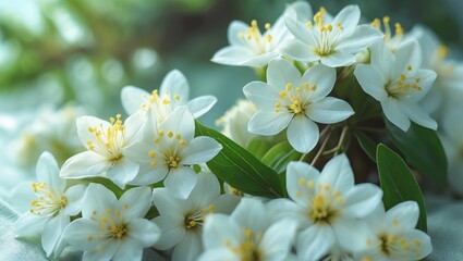 Fototapeta premium Elegant jasmine blossoms isolated on a white background