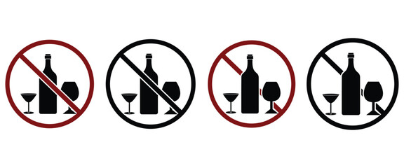 Alcoholic Drink Silhouettes: Bottles and Glassware