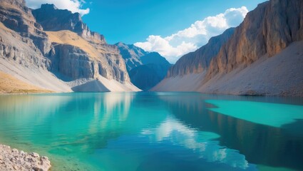 Majestic Mountain Lake in Peru: A Natural Landscape of Beauty and Adventure