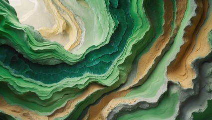 Obraz premium Luxurious green marble close-up with intricate veining and contrasting tones for elegant background or texture design