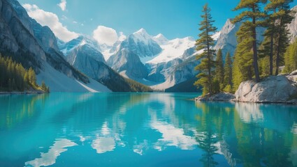 Fototapeta premium Serene Moraine Lake in Banff National Park