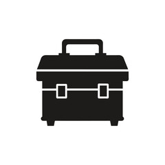 black suitcase isolated on white background
