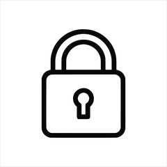 Lock Icon - Monochrome Security UI Vector Symbol