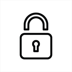 Unlock Icon - Monochrome Security UI Vector Element