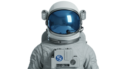 Isolated Astronaut in Spacesuit