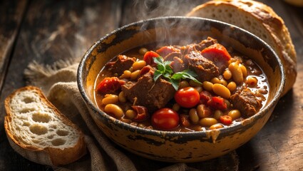 Fototapeta premium Lecho - flavorful Hungarian sausage and pepper stew with sauce